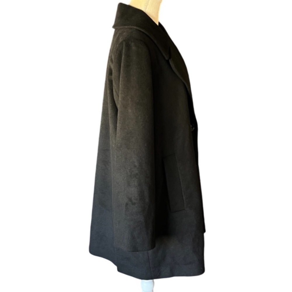 Bernardo Grand Sleek Wool Blend Black Coat - M - Picture 5 of 13
